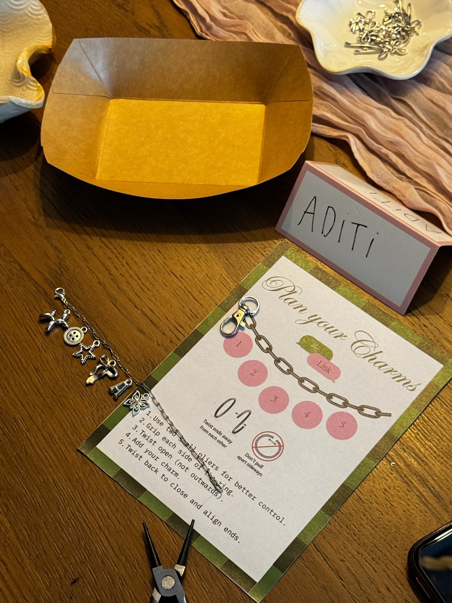 Aditi's finished charm bracelet — The Link, Rotterdam