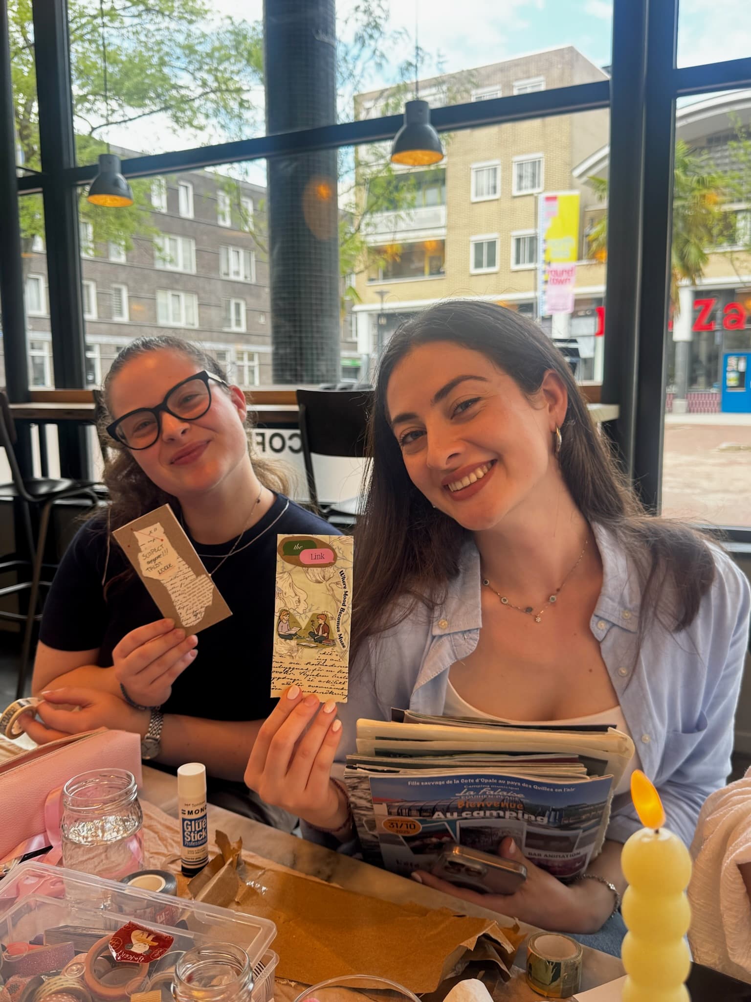 Handmade bookmarks, fresh off the table — The Link, Rotterdam