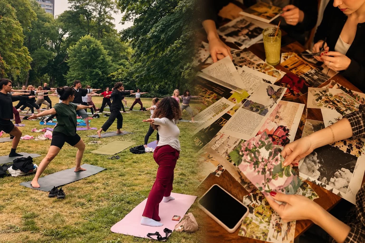Offline Reset: Yoga and Collage